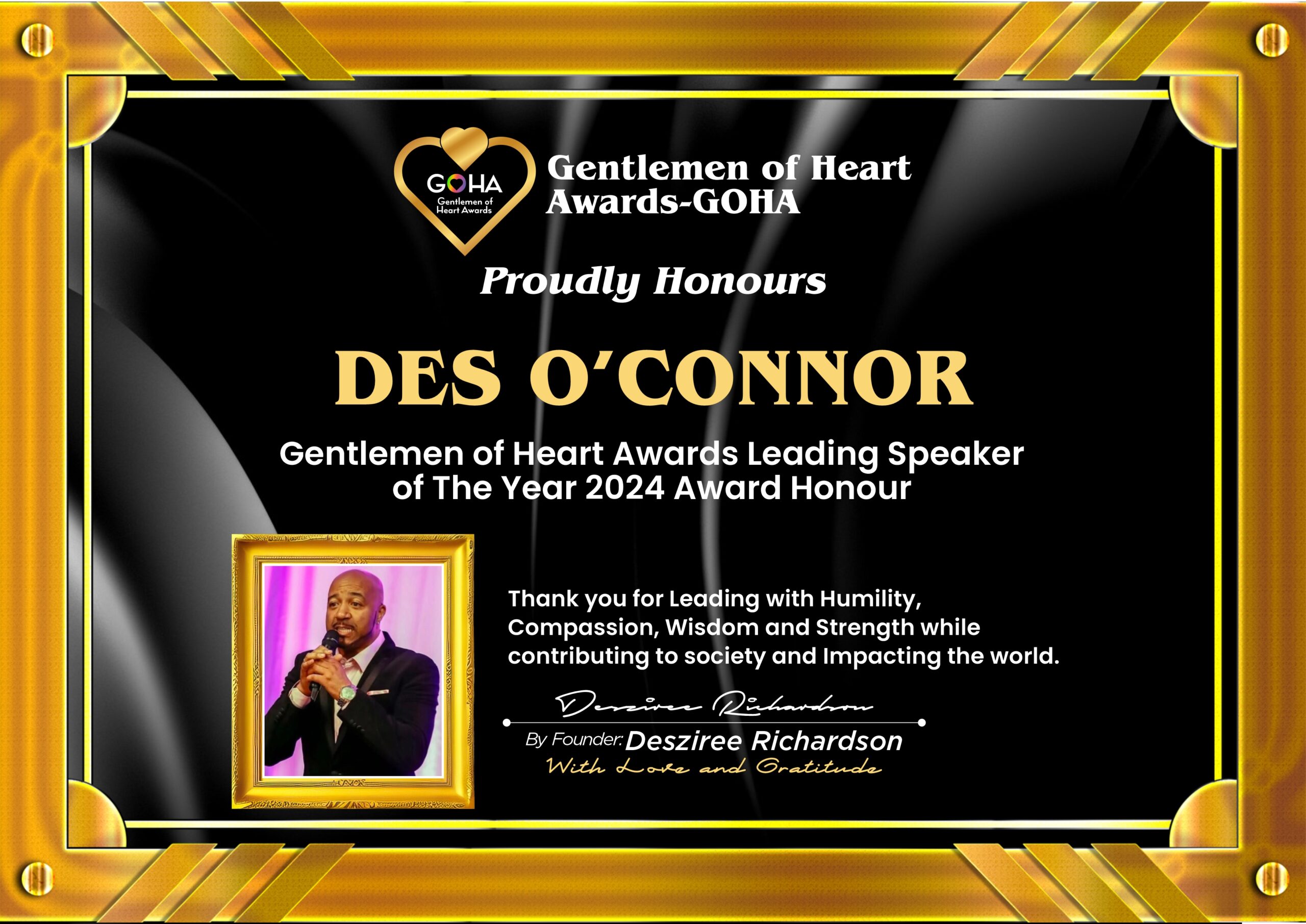 GOHA Certificate 2024 (DES O'Connor)